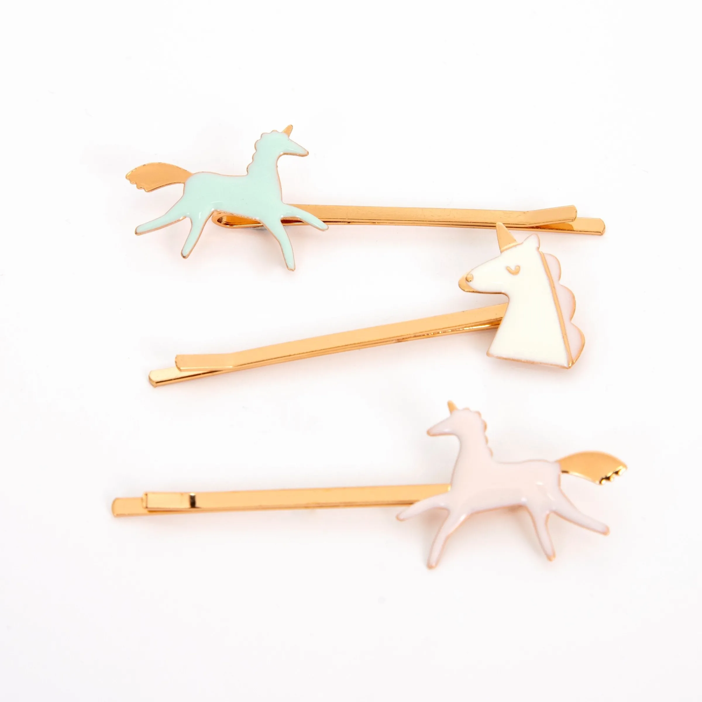 Unicorn Enamel Hair Slides (x 6)>Meri Meri Best