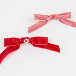 Velvet Bows With Charms Hair Clips (x 4)><noscript><img width=
