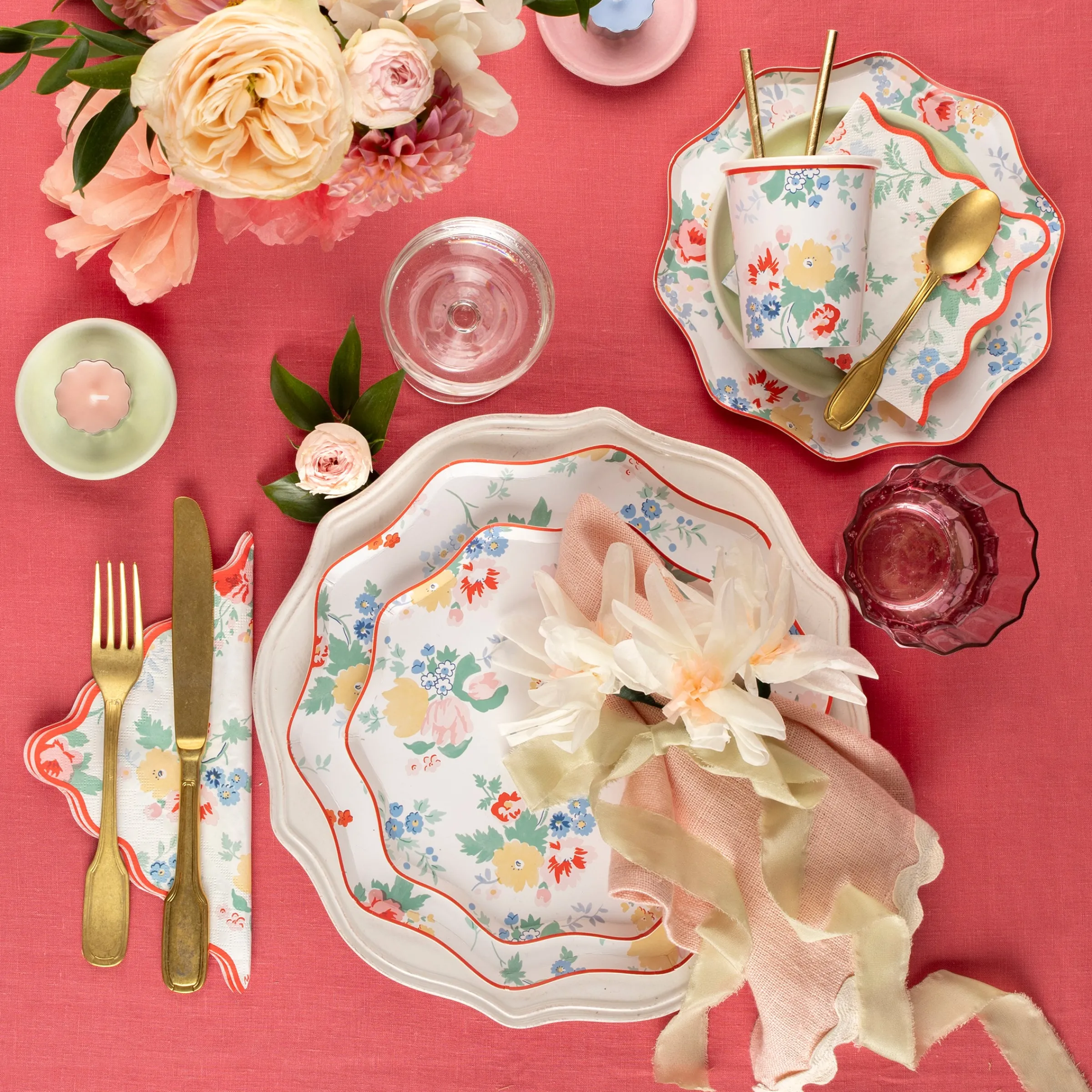Vintage Floral Small Napkins (x 16)>Meri Meri Outlet