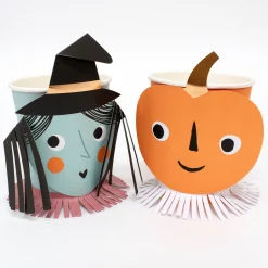 Vintage Halloween Cups (x 8)><noscript><img width=