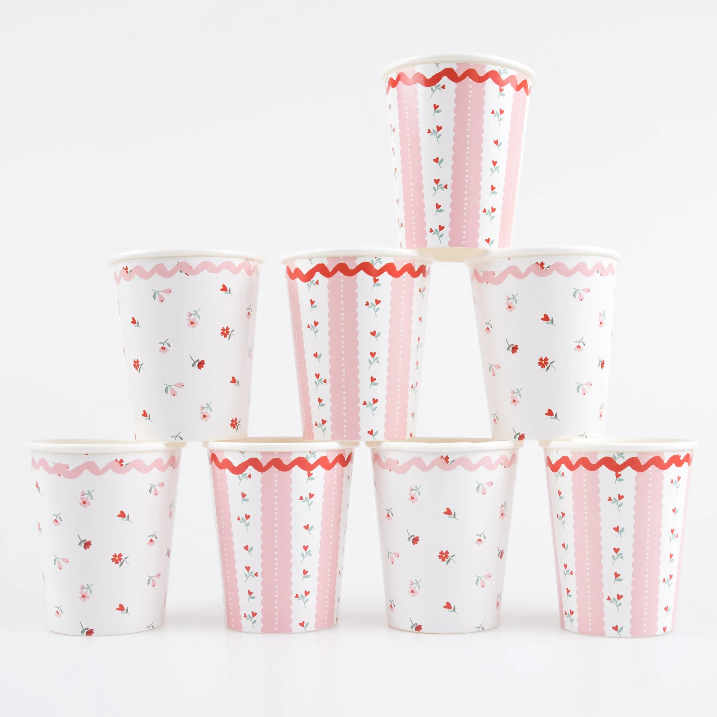 Vintage Rose Cups (x 8)>Meri Meri Sale