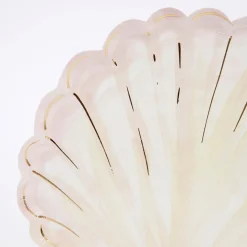 Watercolor Clam Shell Plates (set of 8)>Meri Meri Hot