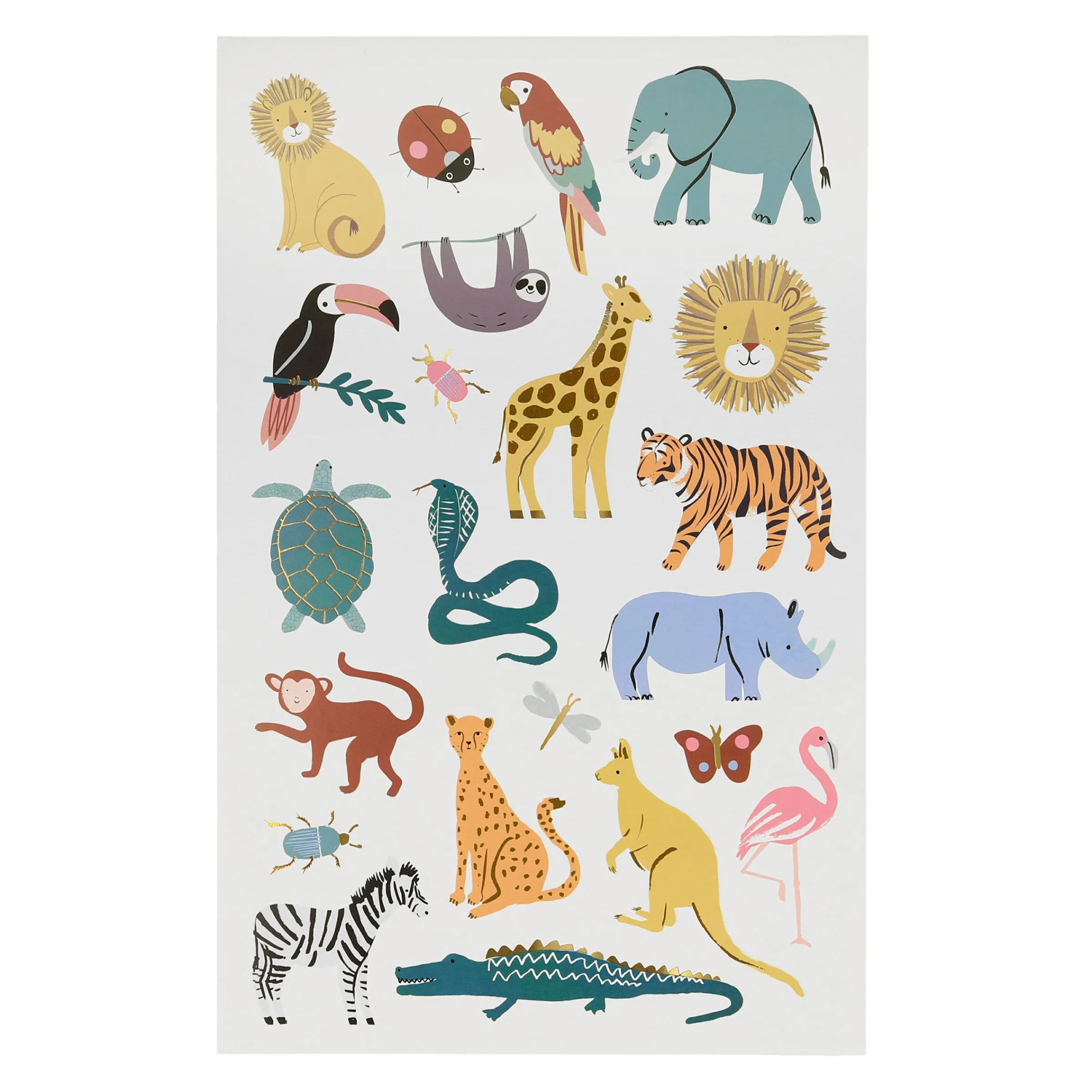 Wild Animals Tattoo Sheets (x 2 sheets)>Meri Meri Clearance