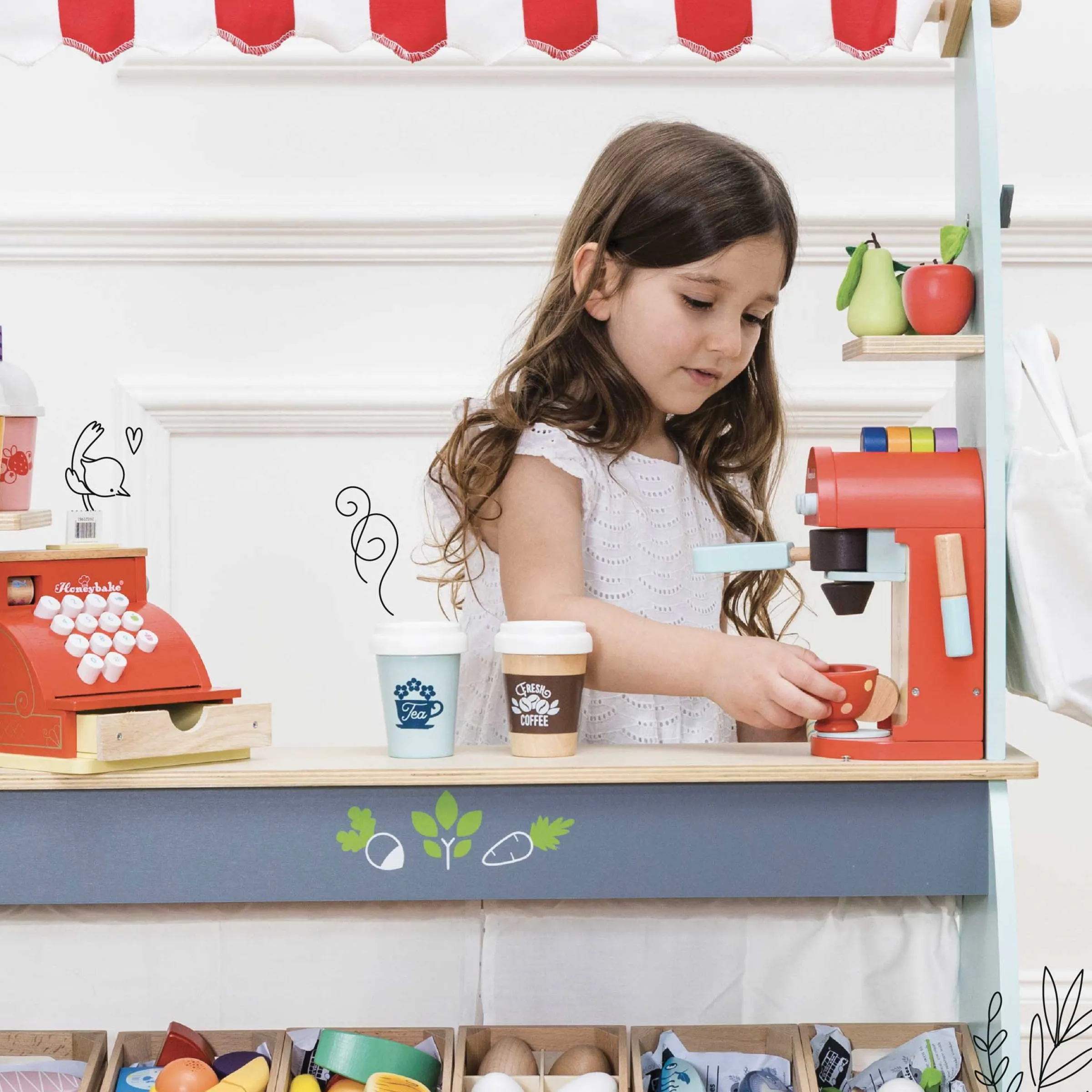 Wooden Toy Coffee Machine & Cup>Meri Meri New