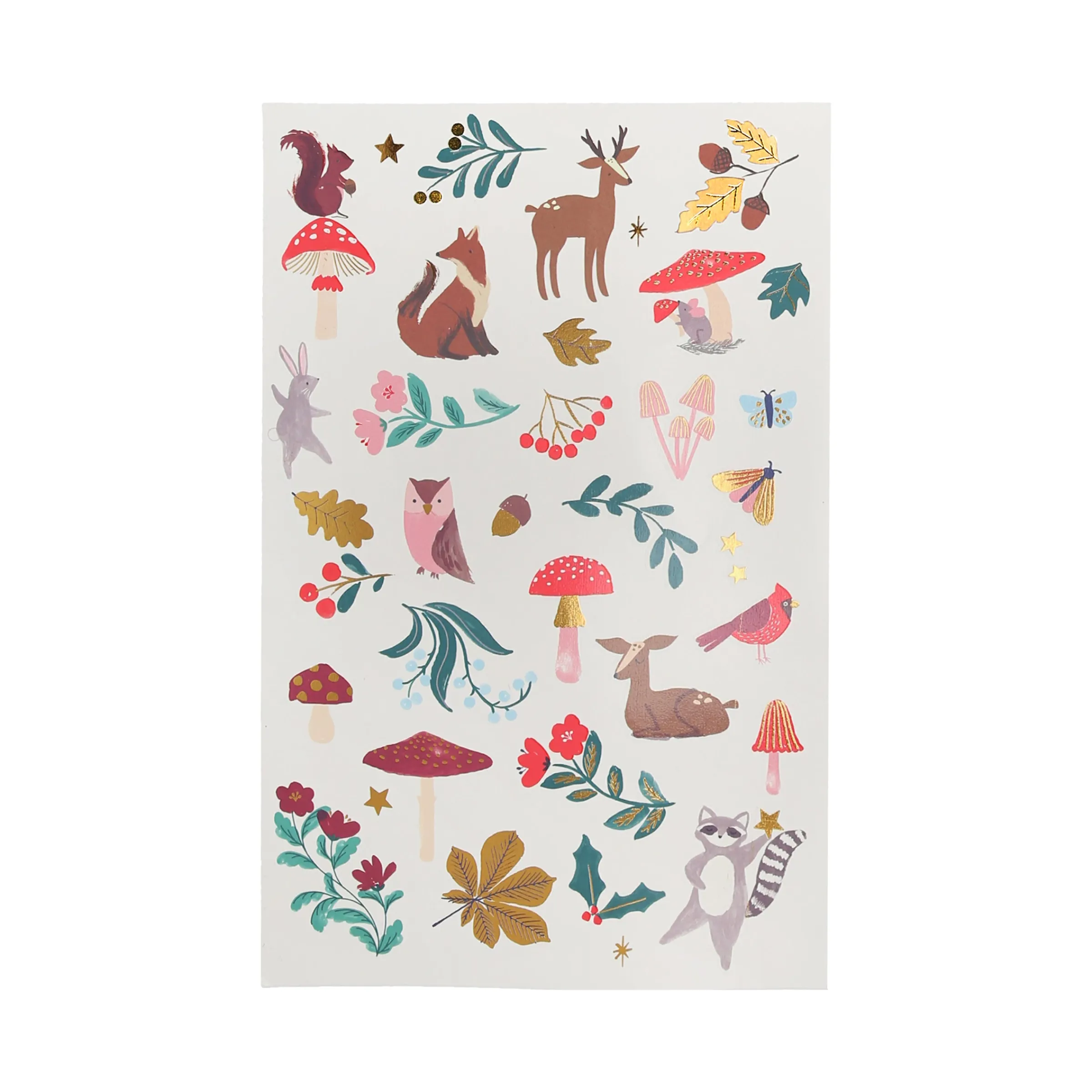 Woodland Temporary Tattoo Sheets (x 2 sheets)>Meri Meri Clearance