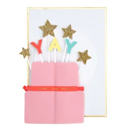Yay! Cake Stand-Up Birthday Card>Meri Meri Clearance